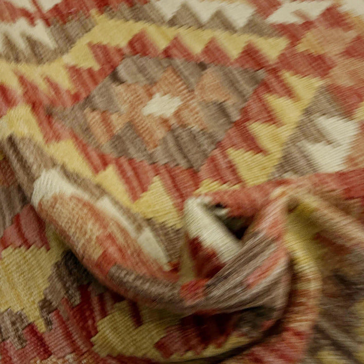 Afghan Vegetable Kilim Rug 3' 7" x 4' 5" Flat-Weave | No. AL116946
