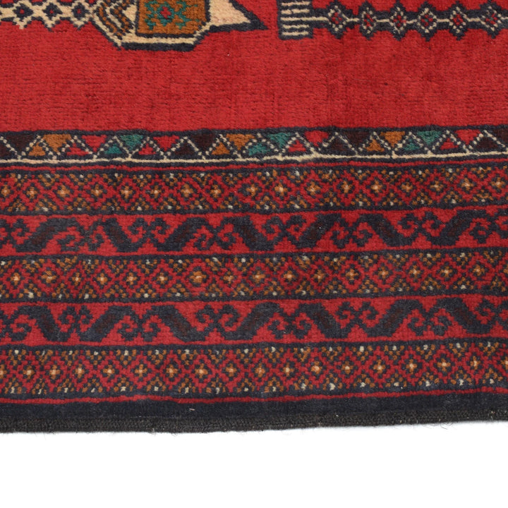 Red Afghan Prayer Rug 2' 10" x 4' 6" Hand-Knotted | No. AL11794