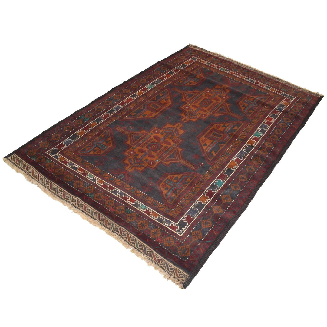 Afghan Baluchi Rug 4' 0" x 6' 1" Hand-Knotted | No. AL11800