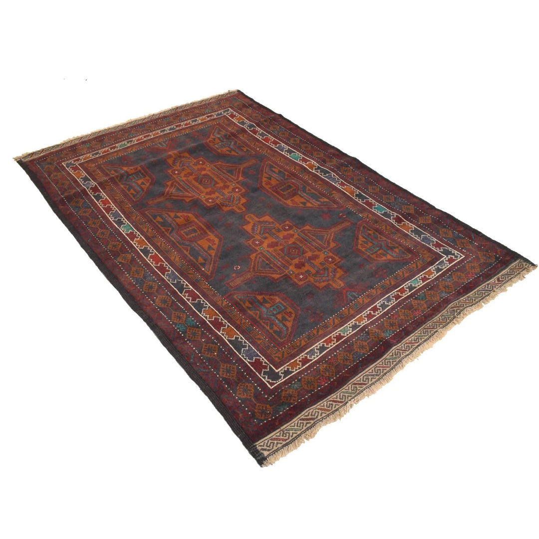 Afghan Baluchi Rug 4' 0" x 6' 1" Hand-Knotted | No. AL11800
