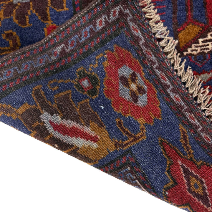 Multicolor Afghan Baluchi Rug 3' 7" x 4' 6" Hand-Knotted | No. AL11885