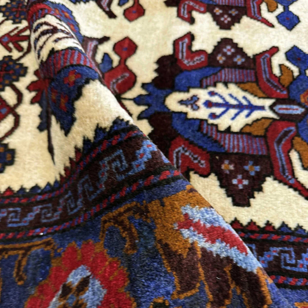 Multicolor Afghan Baluchi Rug 3'7" x 4'6" Hand-Knotted | No. AL11885