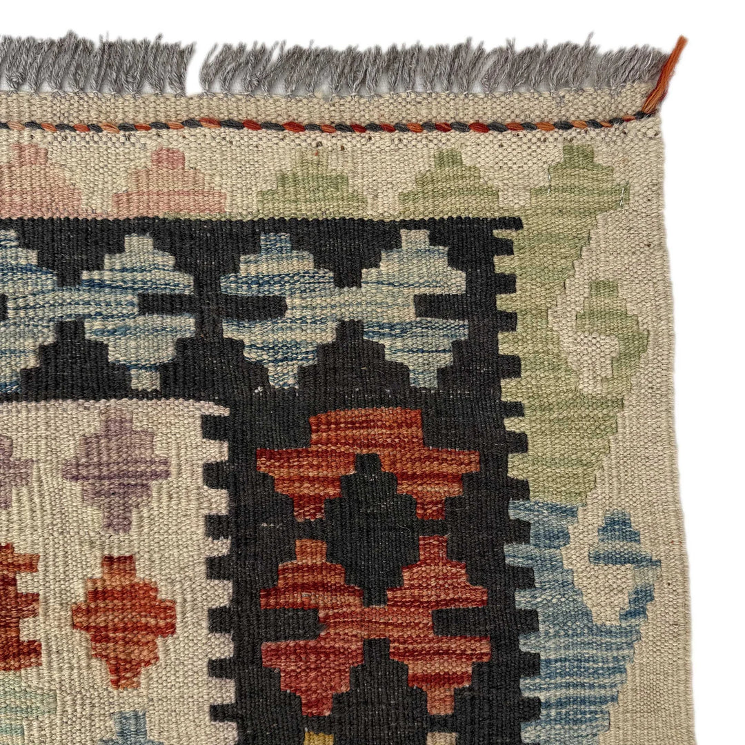 Afghan Vegetable Kilim Rug 6'9" x 9'11" Flat-Weave | No. AL11896
