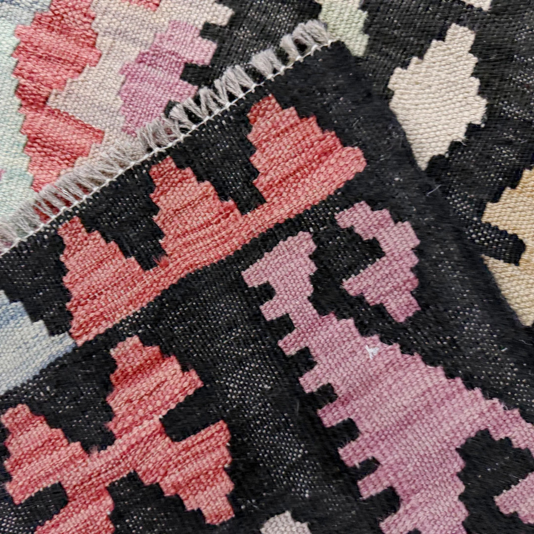 Afghan Vegetable Kilim Rug 6' 8" x 9' 5" Flat-Weave | No. AL119502
