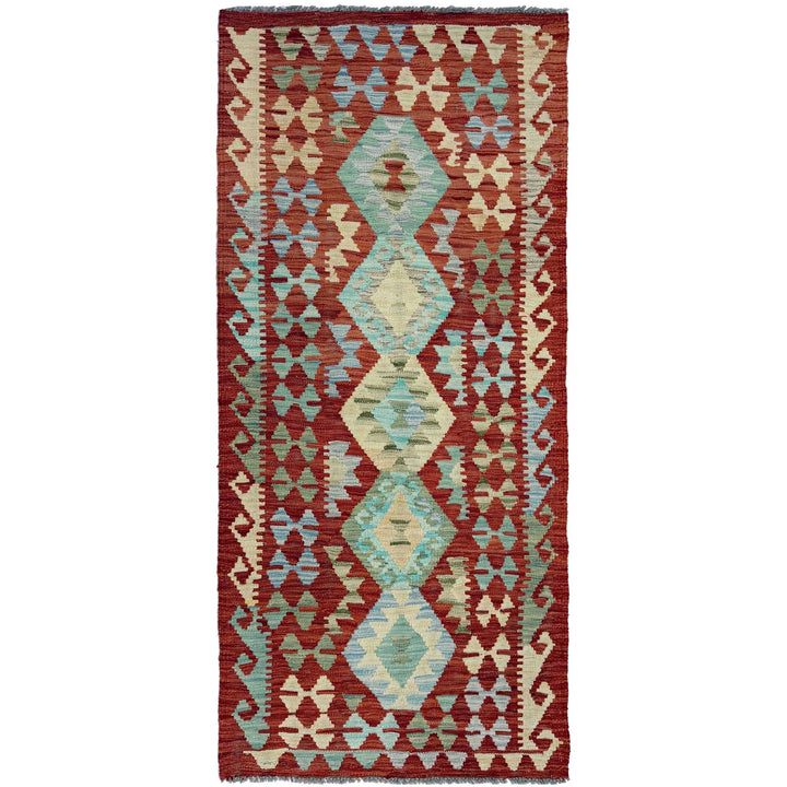 Afghan Vegetable Kilim Rug 2' 8" x 6' 3" Flat-Weave | No. AL119743