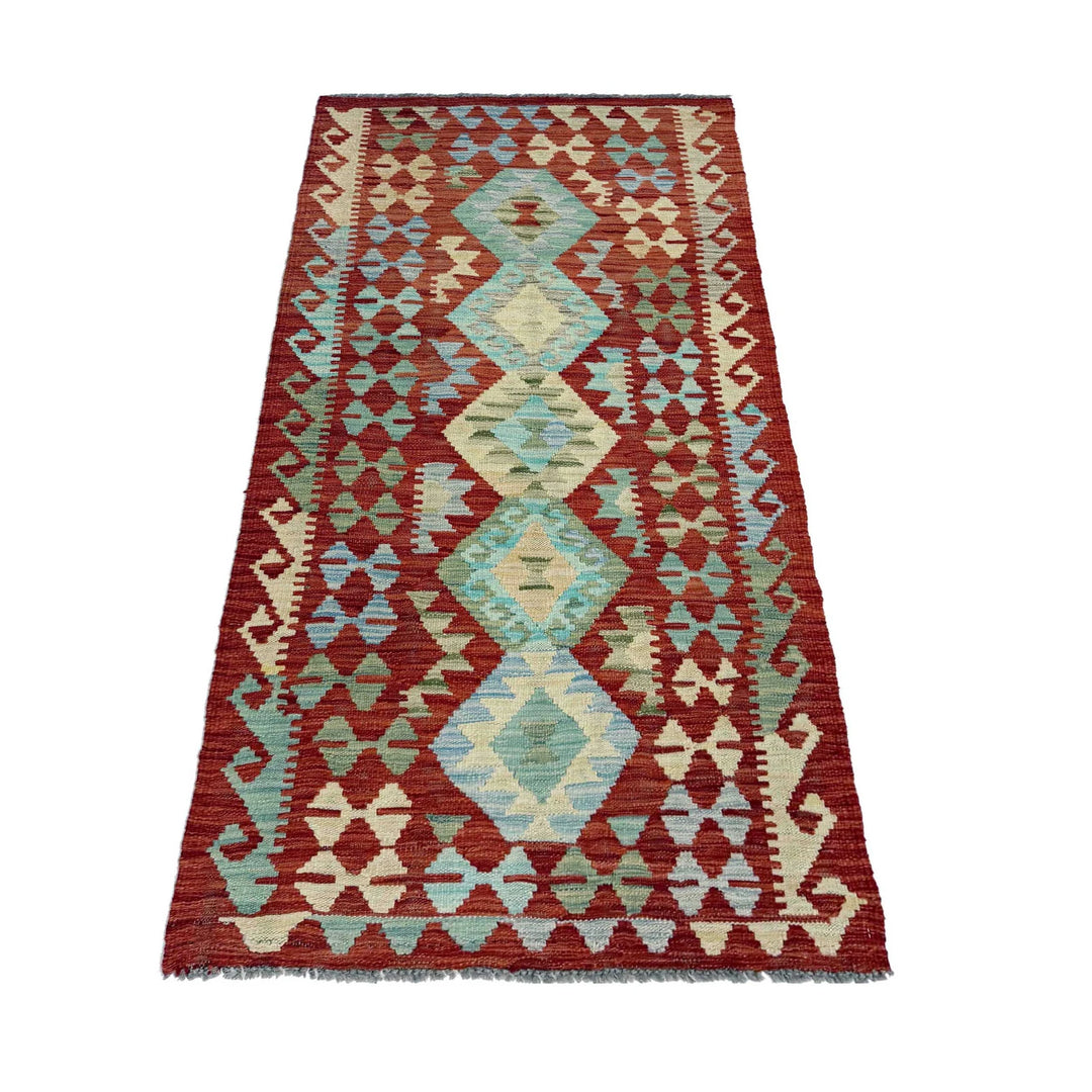 Afghan Vegetable Kilim Rug 2' 8" x 6' 3" Flat-Weave | No. AL119743