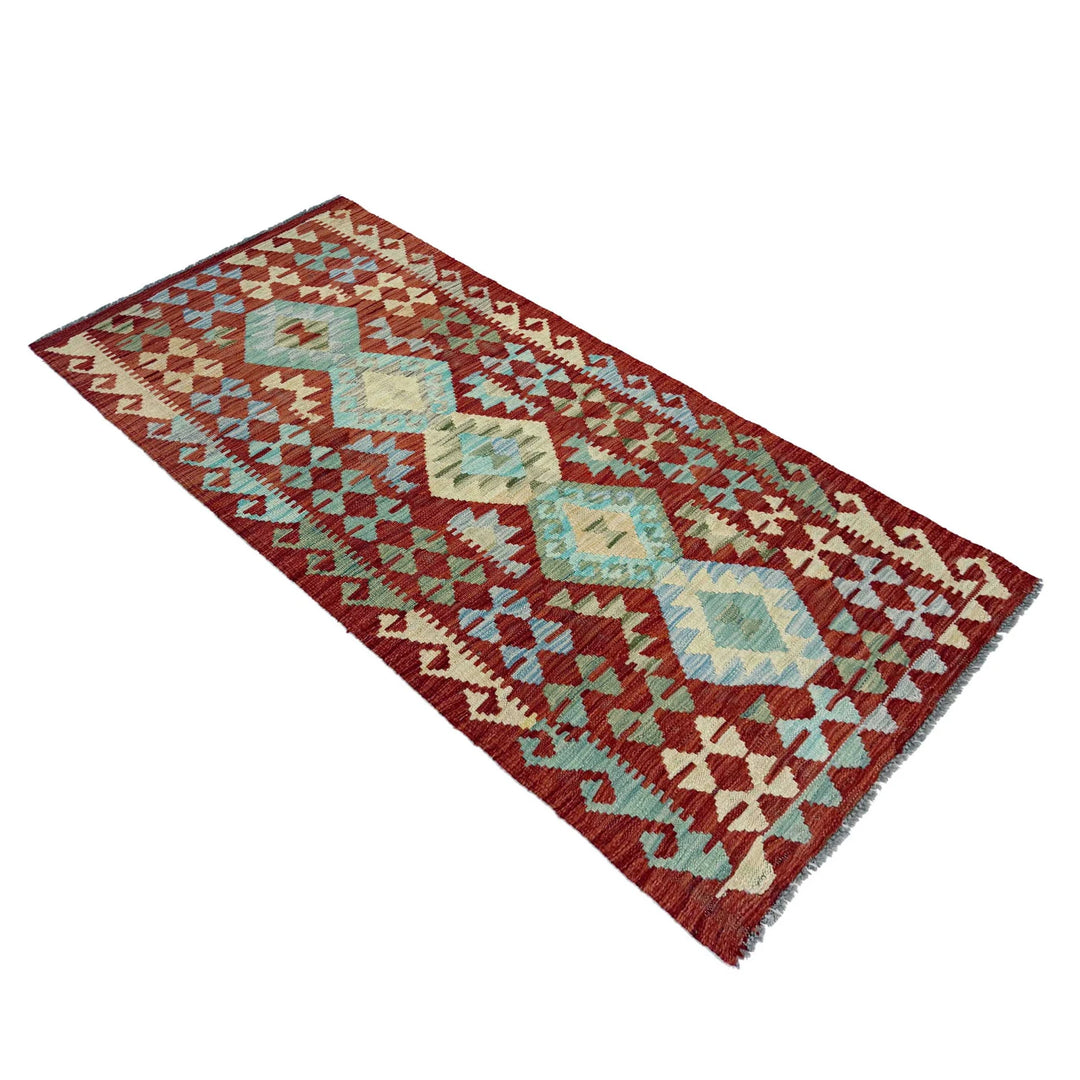 Afghan Vegetable Kilim Rug 2' 8" x 6' 3" Flat-Weave | No. AL119743