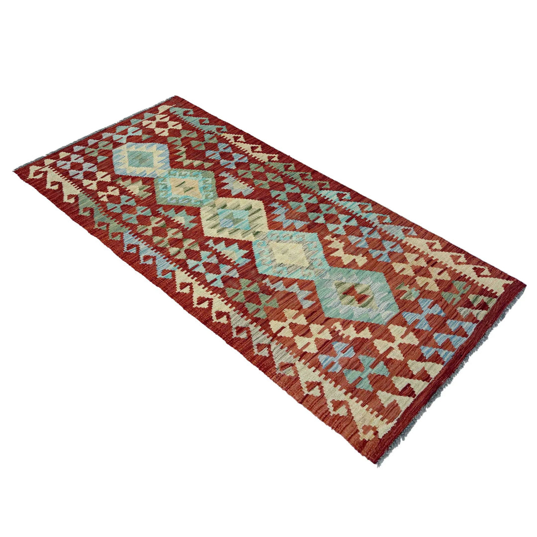 Afghan Vegetable Kilim Rug 2' 8" x 6' 3" Flat-Weave | No. AL119743