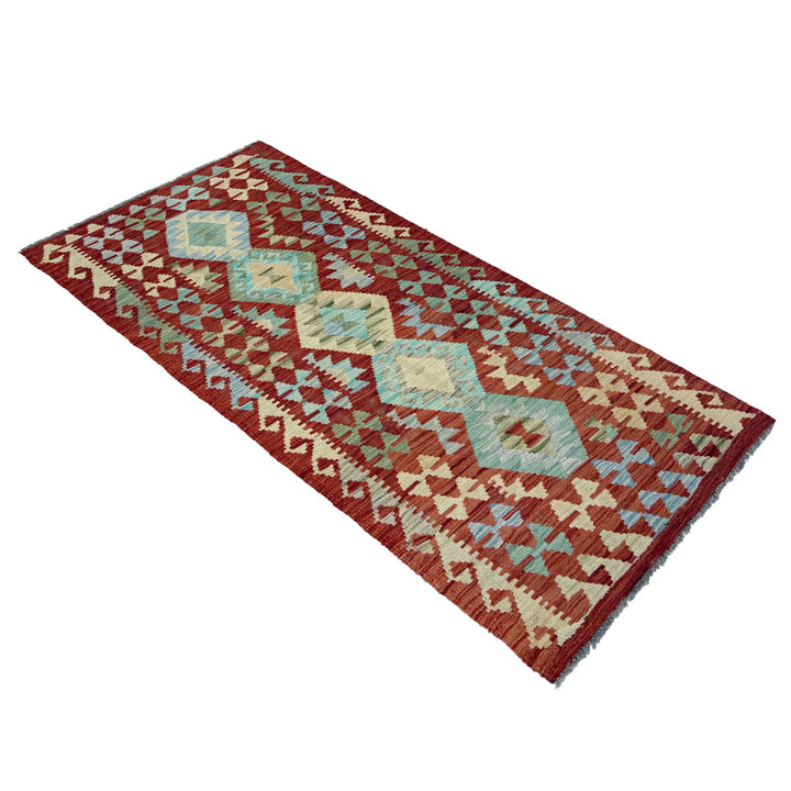 Afghan Vegetable Kilim Rug 2' 8" x 6' 3" Flat-Weave | No. AL119743