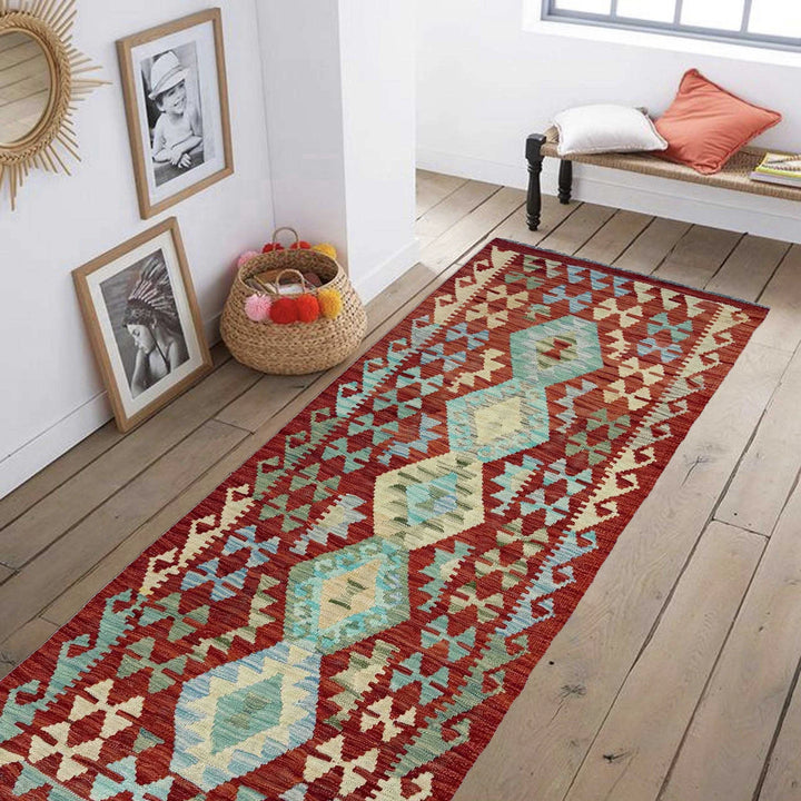 Afghan Vegetable Kilim Rug 2' 8" x 6' 3" Flat-Weave | No. AL119743