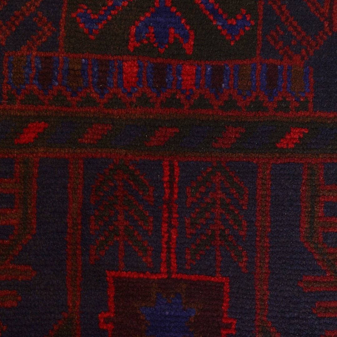 Dark Blue Afghan Baluchi Rug 2' 11" x 4' 6" Hand-Knotted | No. AL11985