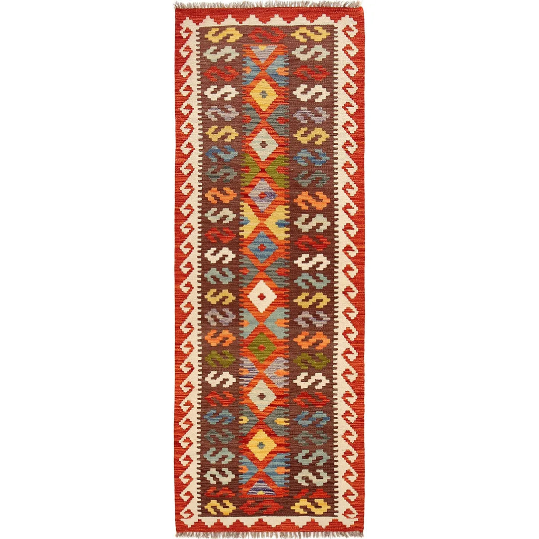 Afghan Vegetable Kilim Rug 2' 4" x 6' 8" Flat-Weave | No. AL12047