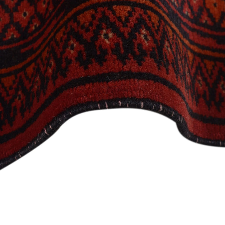 Red Afghan Bokhara Rug 7' 0" x 9' 5" Hand-Knotted | No. AL12257