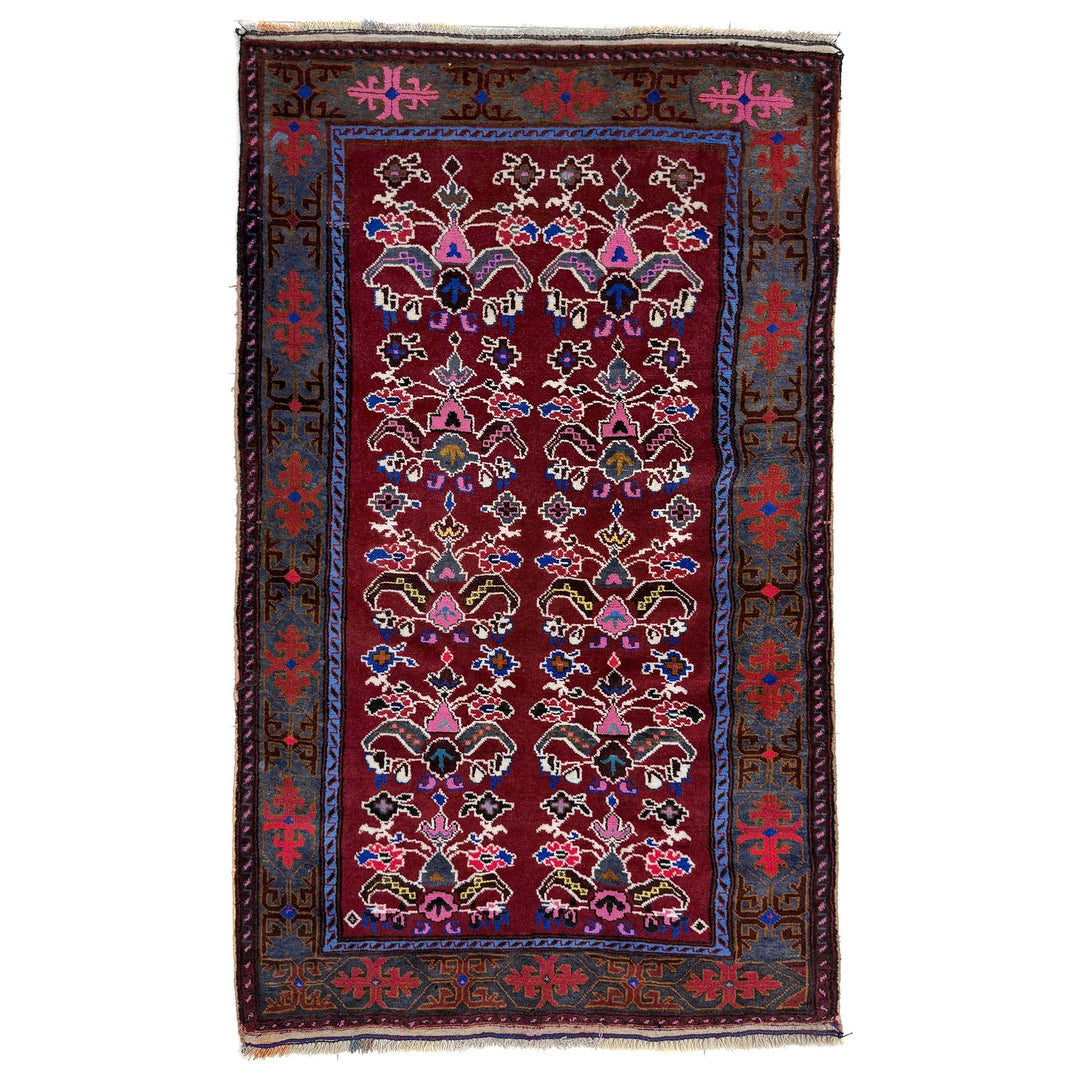 Multicolor Afghan Baluchi Rug 3' 3" x 5' 6" Hand-Knotted | No. AL12300