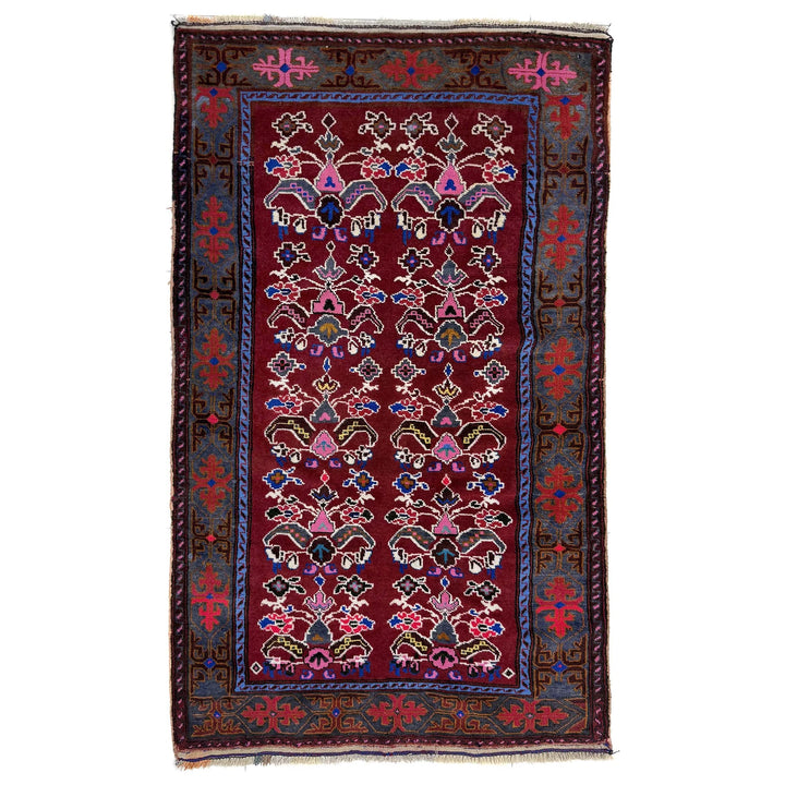 Multicolor Afghan Baluchi Rug 3' 3" x 5' 6" Hand-Knotted | No. AL12300