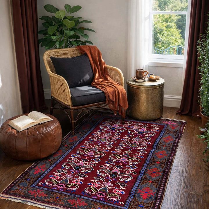 Multicolor Afghan Baluchi Rug 3' 3" x 5' 6" Hand-Knotted | No. AL12300