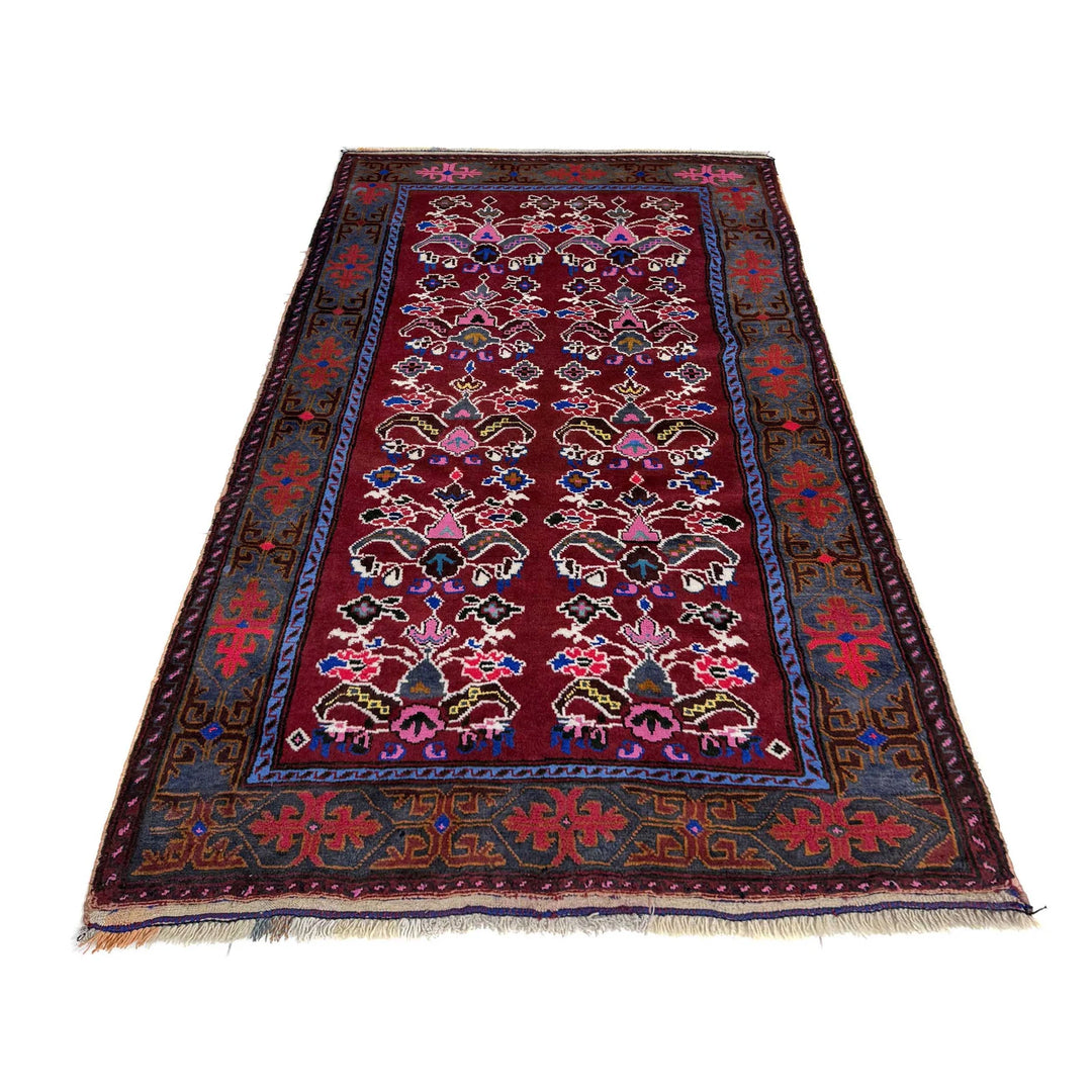 Multicolor Afghan Baluchi Rug 3' 3" x 5' 6" Hand-Knotted | No. AL12300