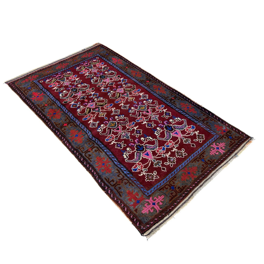 Multicolor Afghan Baluchi Rug 3' 3" x 5' 6" Hand-Knotted | No. AL12300