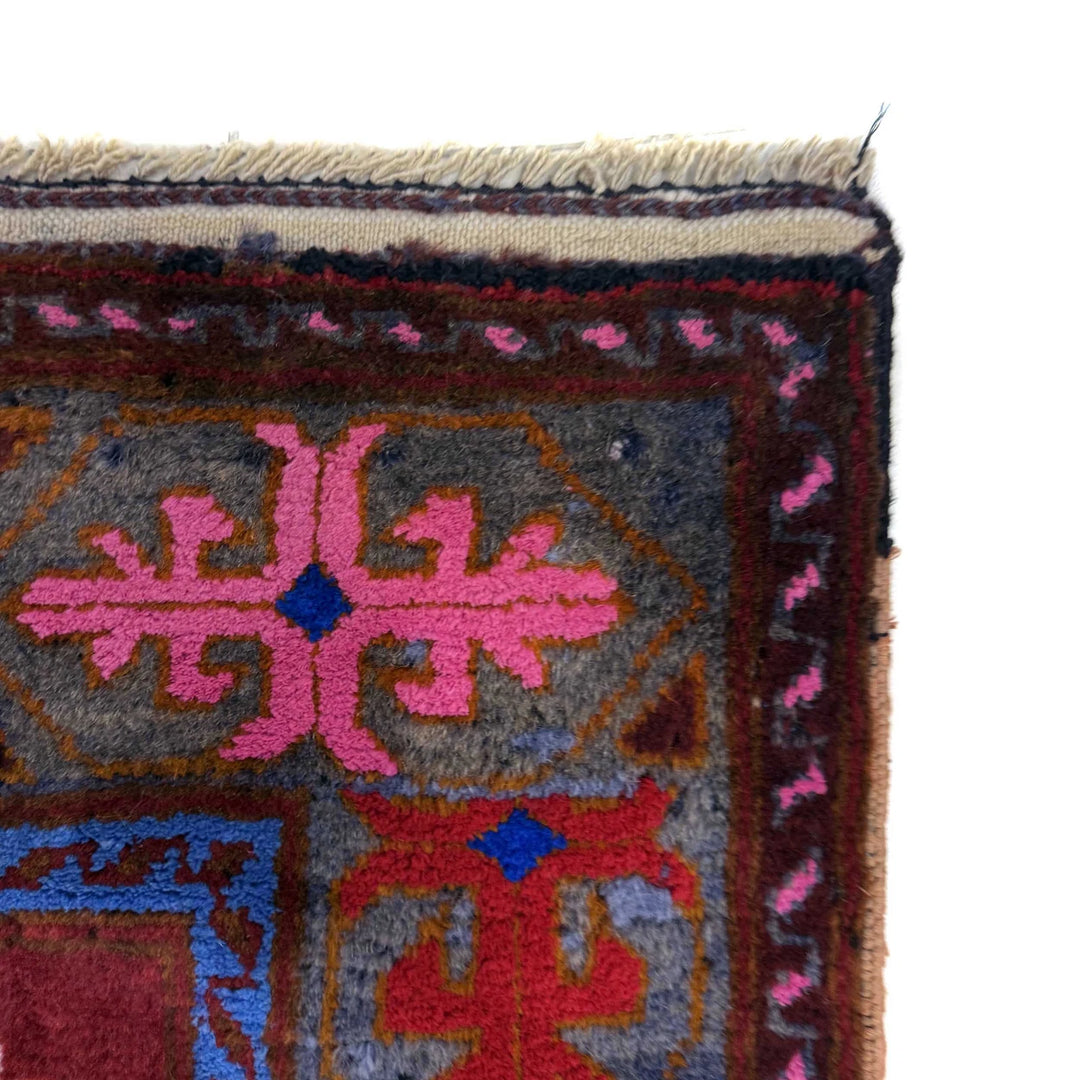 Multicolor Afghan Baluchi Rug 3' 3" x 5' 6" Hand-Knotted | No. AL12300
