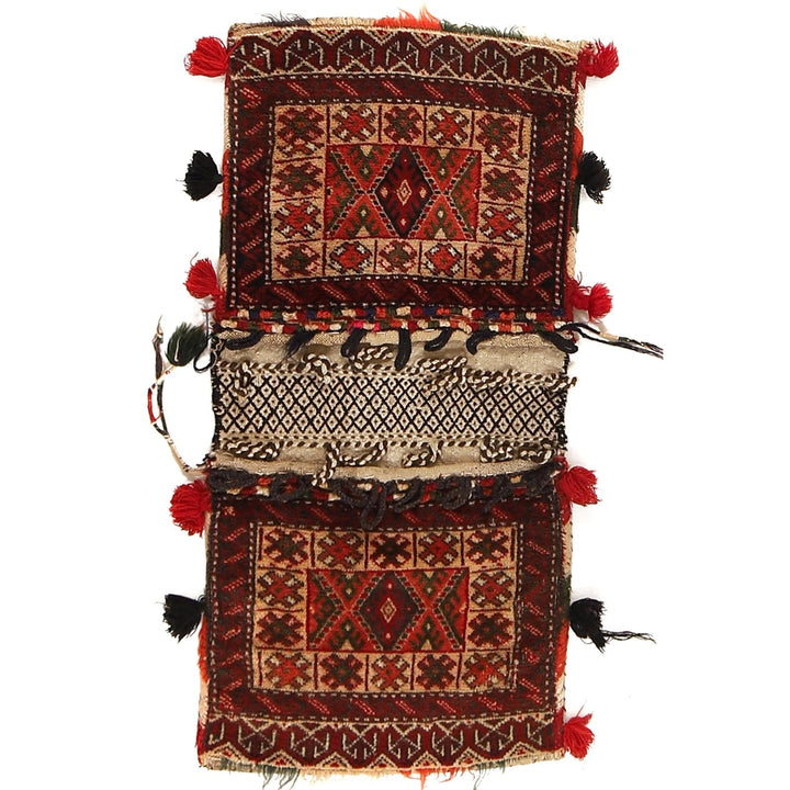 Afghan Saddle Bag Rug 1'3" x 2'9" Hand-Knotted | No. AL12362