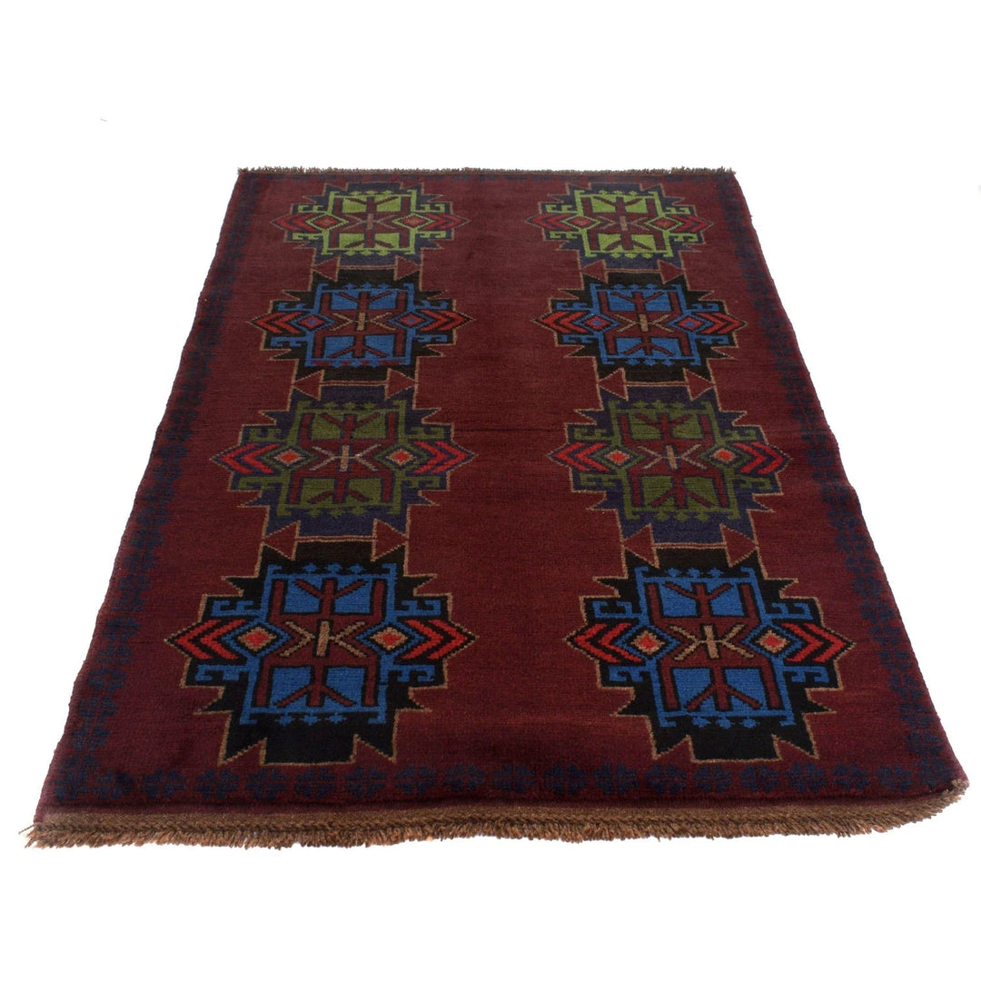 Afghan Baluchi Rug 4' 1" x 6' 4" Hand-Knotted | No. AL12381