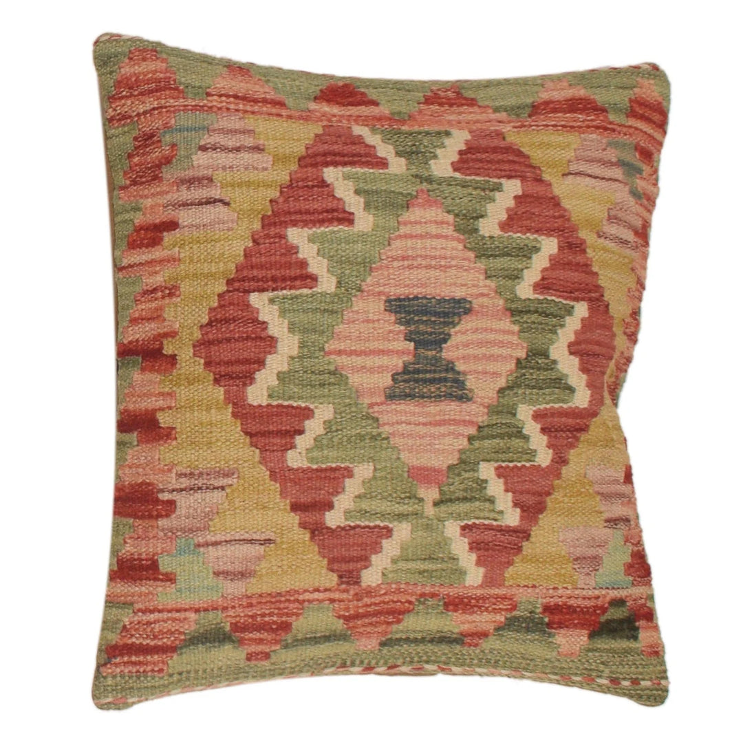 Afghan Kilim Cushion 1' 5" x 1' 4" Flat-Weave | No. AL12449