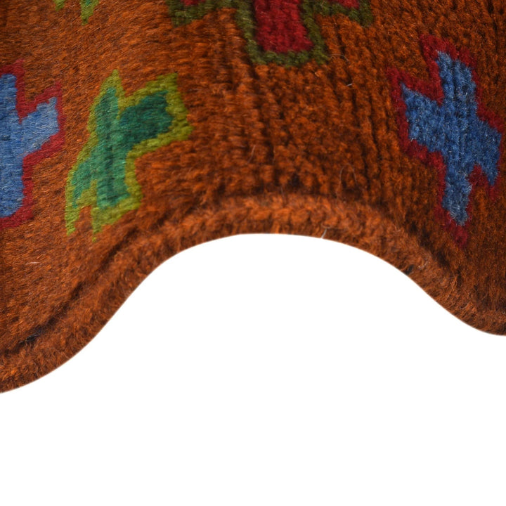 Brown Afghan Baluchi Rug 4' 1" x 5' 11" Hand-Knotted | No. AL12456
