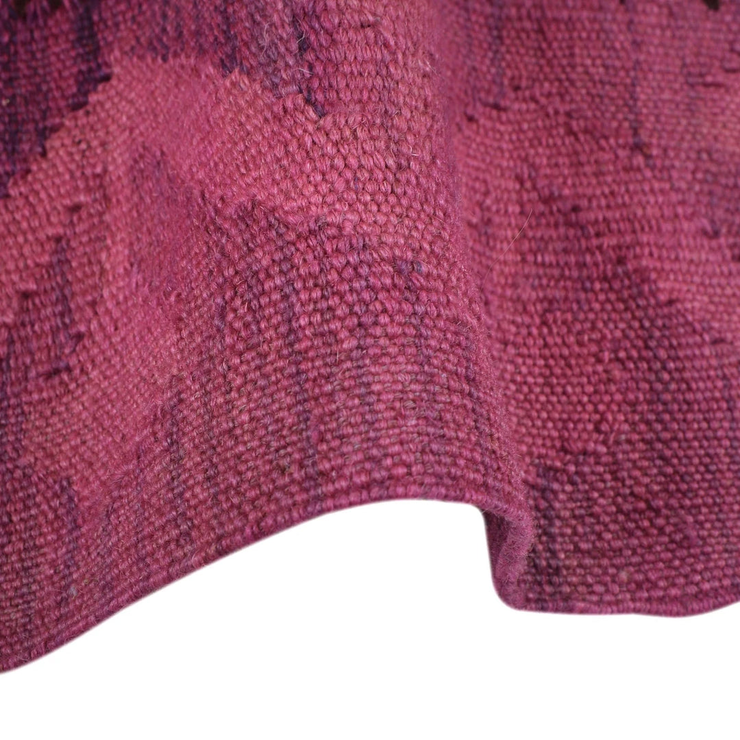 Pink Afghan Overdyed Kilim Rug 4' 1" x 5' 7" Flat-Weave | No. AL12539