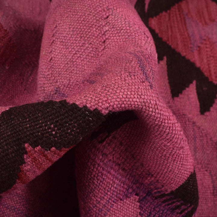 Pink Afghan Overdyed Kilim Rug 4' 1" x 5' 7" Flat-Weave | No. AL12539