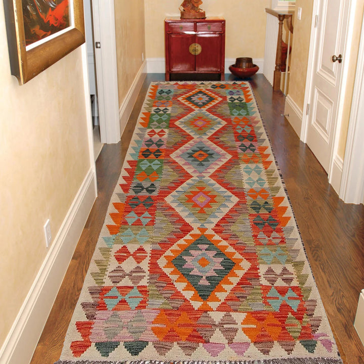 Afghan Oriental Kilim Rug 2' 9" x 8' 0" Hand-Knotted | No. AL12553