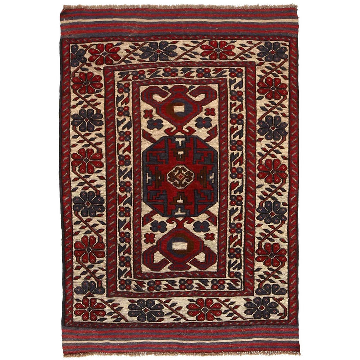 Afghan Barjasta Kilim Rug 3'11" x 6'0" Flat-Weave | No. AL12569
