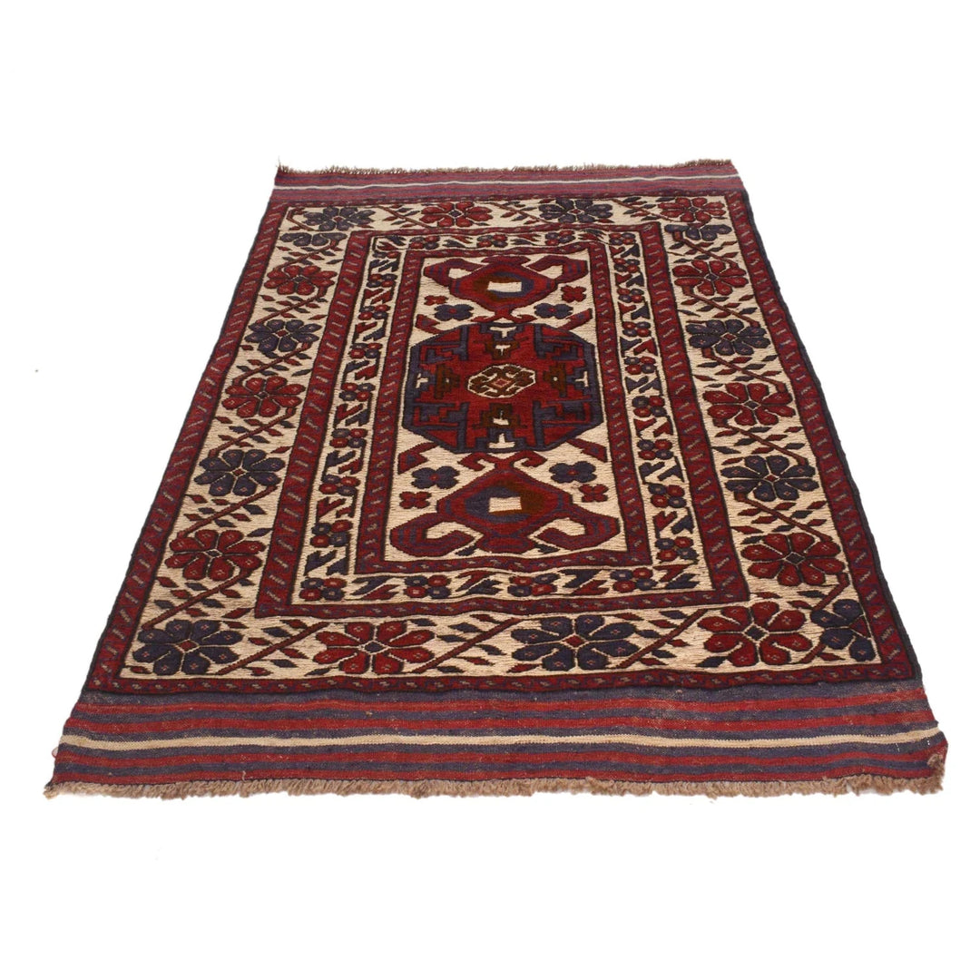Afghan Barjasta Kilim Rug 3'11" x 6'0" Flat-Weave | No. AL12569