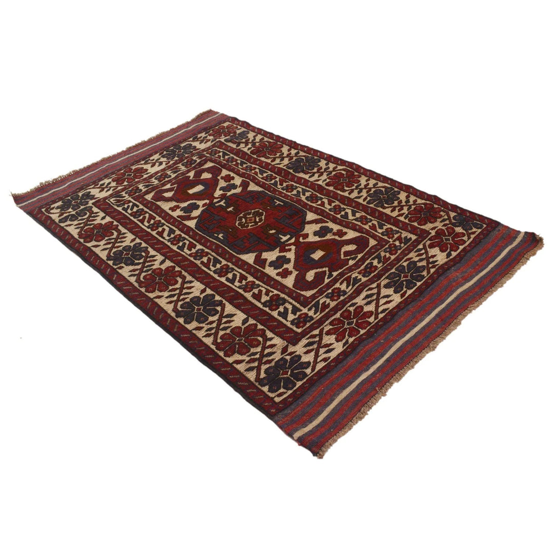 Afghan Barjasta Kilim Rug 3'11" x 6'0" Flat-Weave | No. AL12569