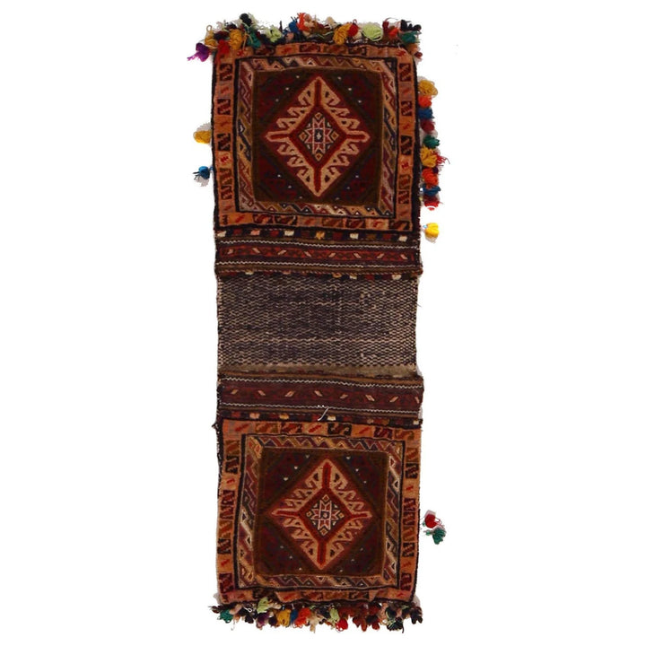 Afghan Saddle Bag Rug 1' 2" x 3' 2" Hand-Knotted | No. AL12590