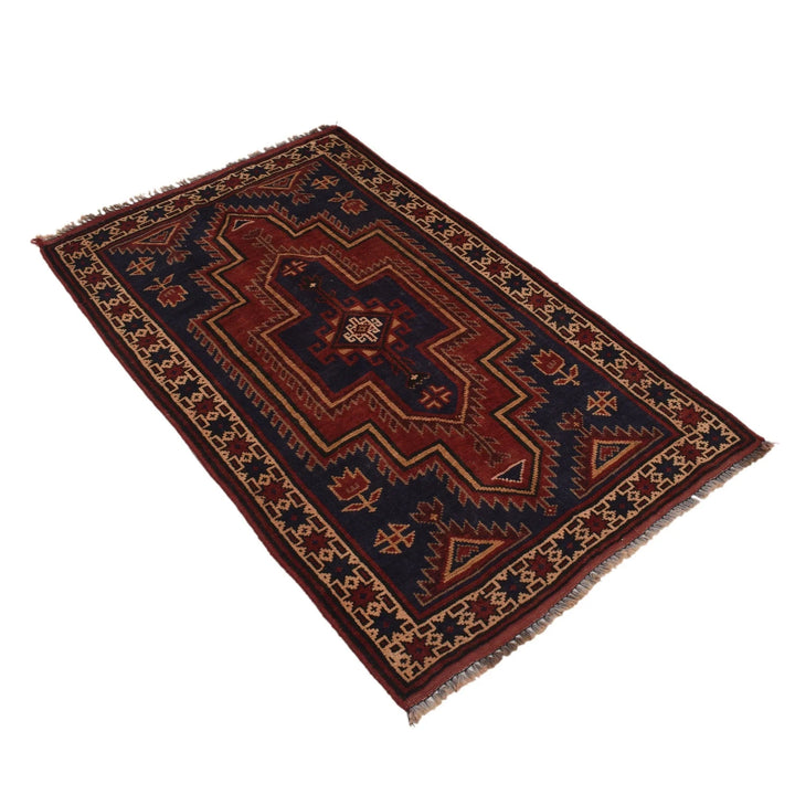 Afghan Baluchi Rug 2' 9" x 4' 4" Hand-Knotted | No. AL12610