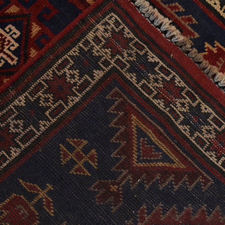 Afghan Baluchi Rug 2' 9" x 4' 4" Hand-Knotted | No. AL12610