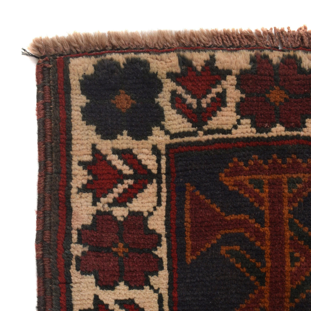 Red Afghan Prayer Rug 2' 9" x 4' 8" Hand-Knotted | No. AL12617