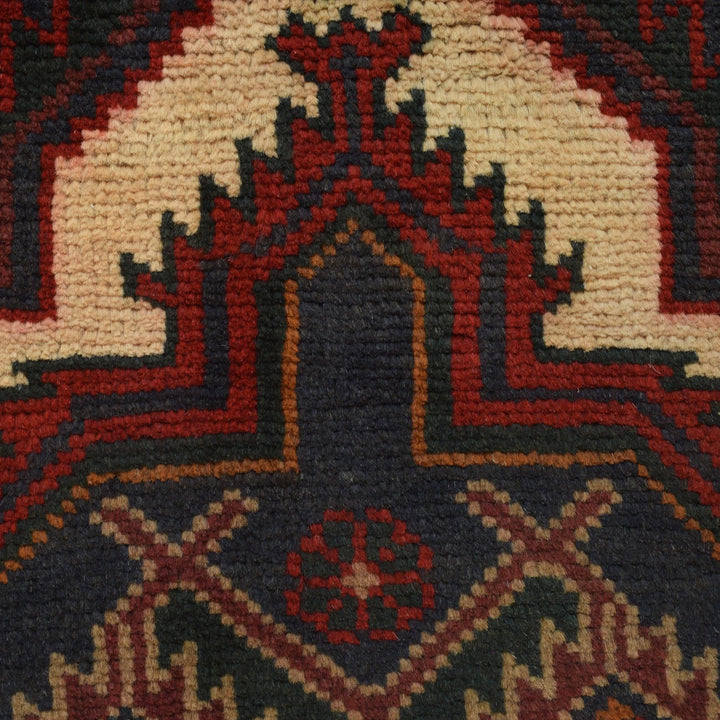 Red Afghan Prayer Rug 2' 9" x 4' 8" Hand-Knotted | No. AL12617