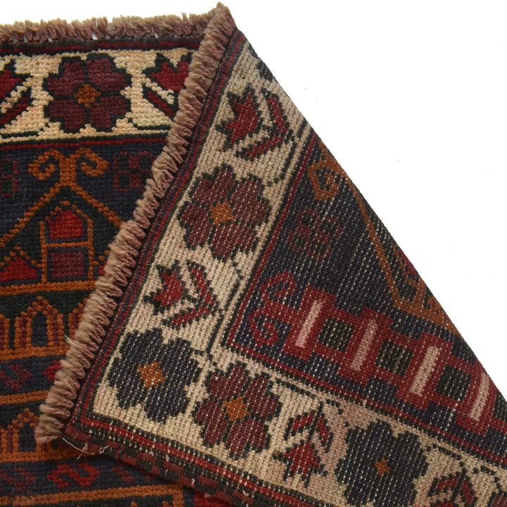 Red Afghan Prayer Rug 2' 9" x 4' 8" Hand-Knotted | No. AL12617