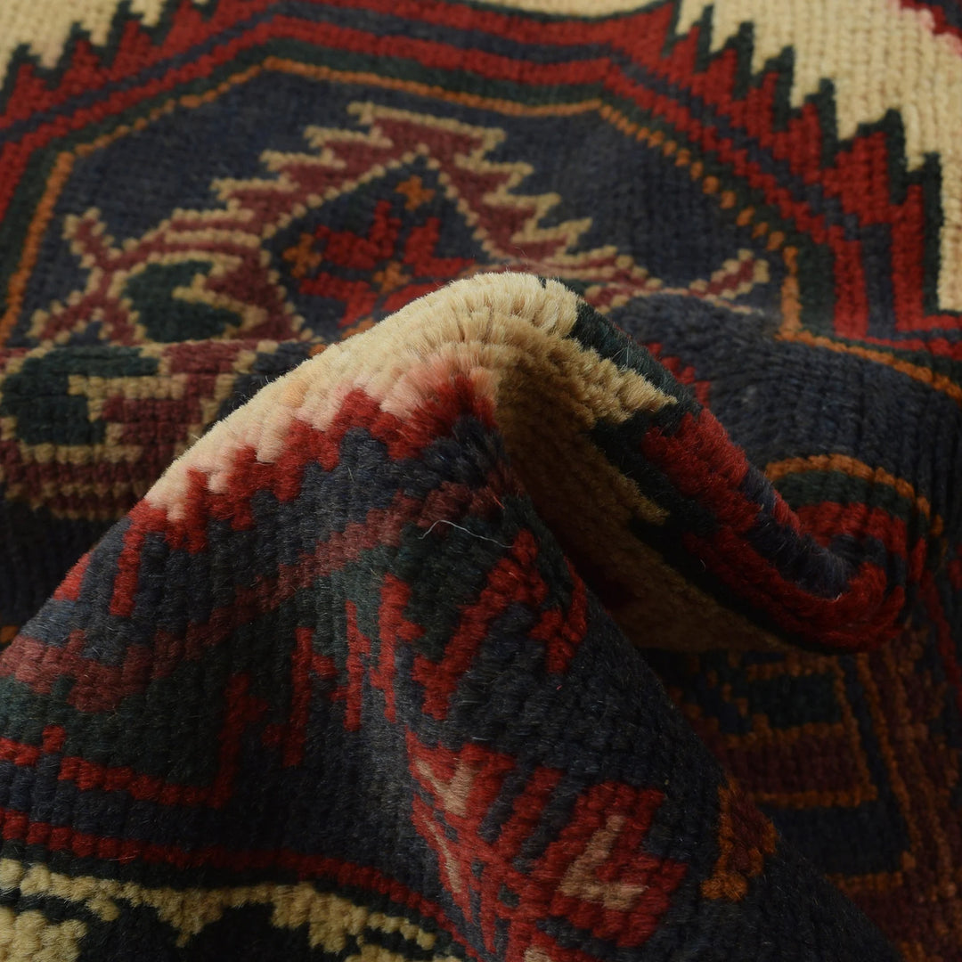 Red Afghan Prayer Rug 2' 9" x 4' 8" Hand-Knotted | No. AL12617