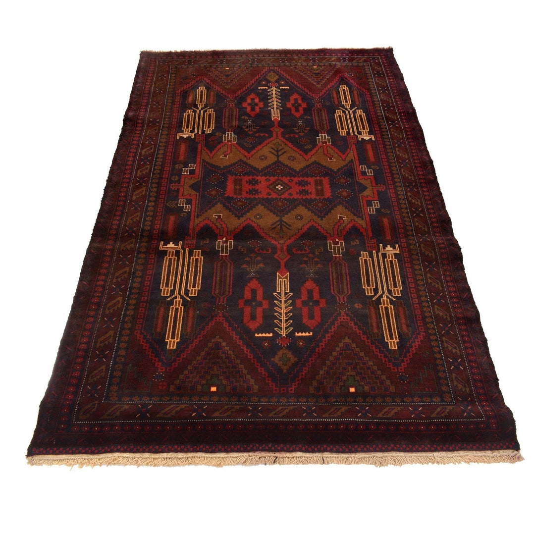 Afghan Baluchi Rug 4' 4" x 6' 8" Hand-Knotted | No. AL12664