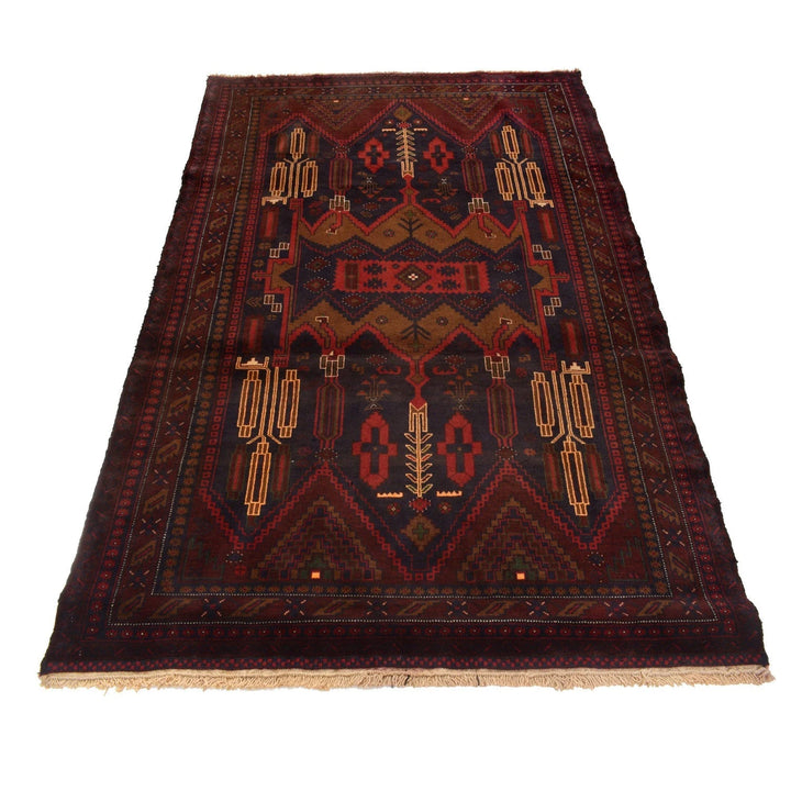 Afghan Baluchi Rug 4' 4" x 6' 8" Hand-Knotted | No. AL12664
