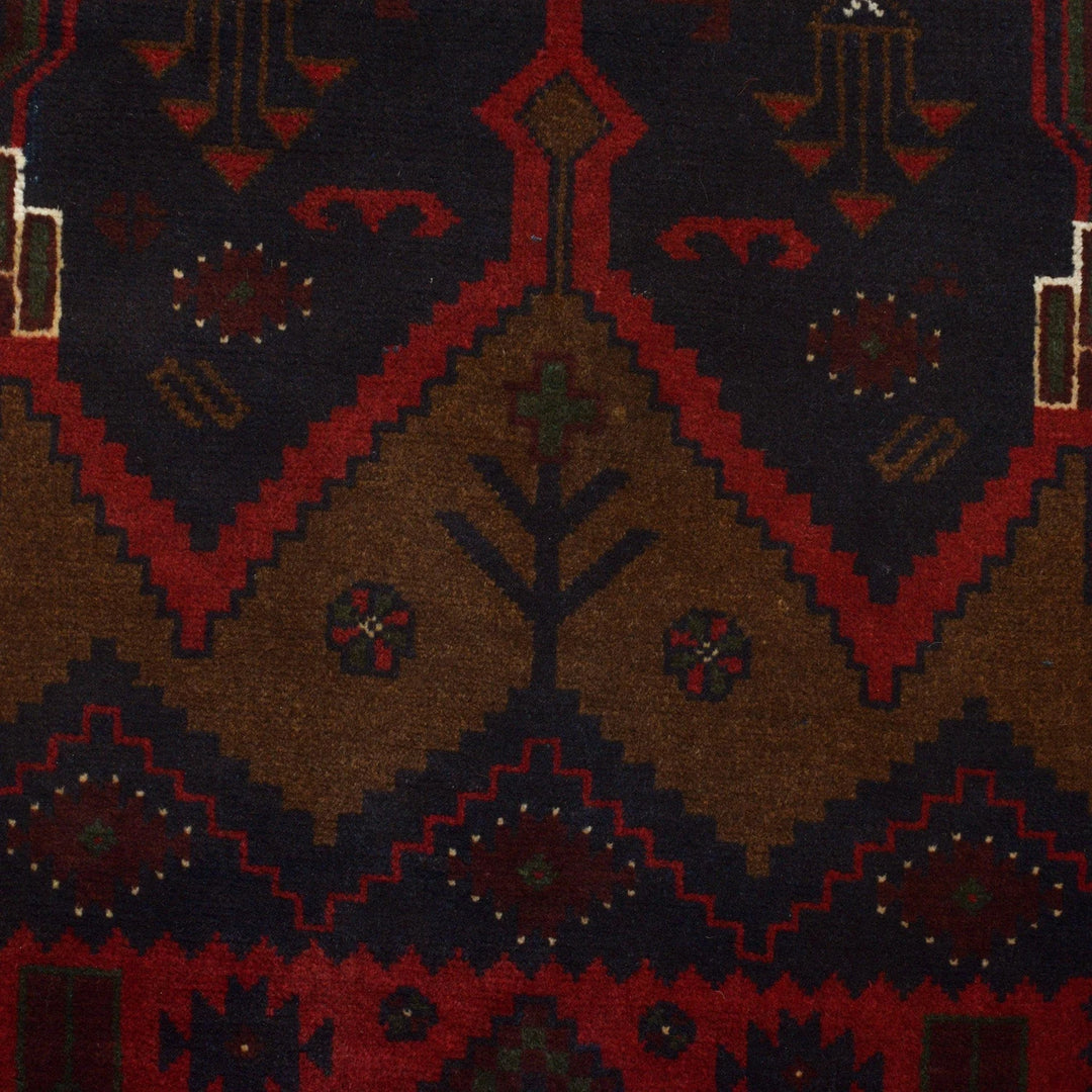Afghan Baluchi Rug 4' 4" x 6' 8" Hand-Knotted | No. AL12664