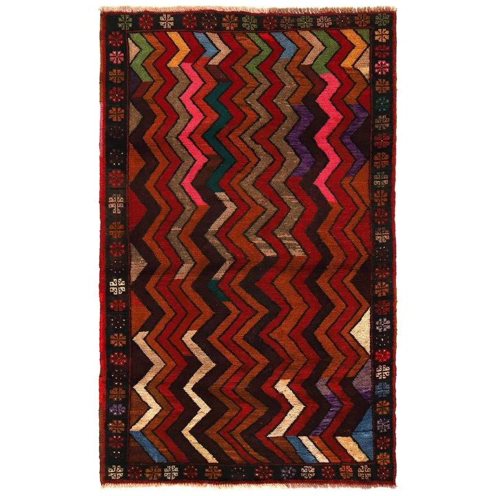 Afghan Baluchi Rug 3' 9" x 6' 4" Hand-Knotted | No. AL12726