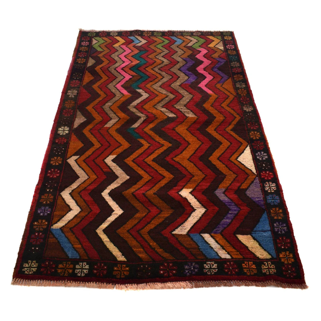 Afghan Baluchi Rug 3' 9" x 6' 4" Hand-Knotted | No. AL12726