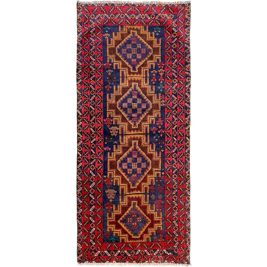 Afghan Baluchi Rug 2' 9" x 6' 5" Hand-Knotted | No. AL12767
