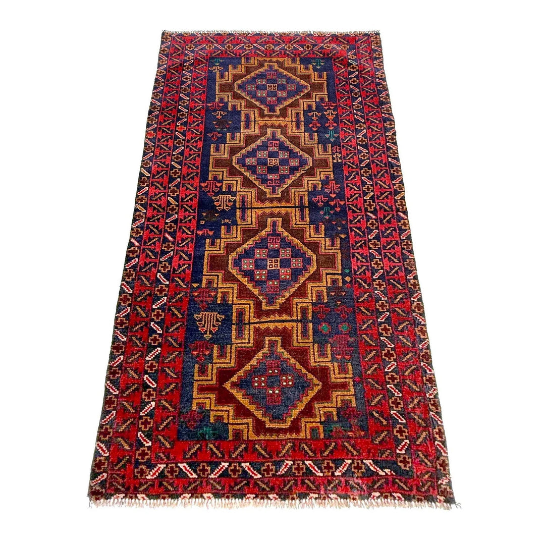 Afghan Baluchi Rug 2' 9" x 6' 5" Hand-Knotted | No. AL12767