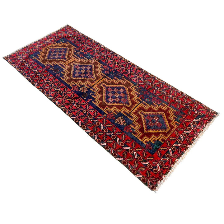 Afghan Baluchi Rug 2' 9" x 6' 5" Hand-Knotted | No. AL12767