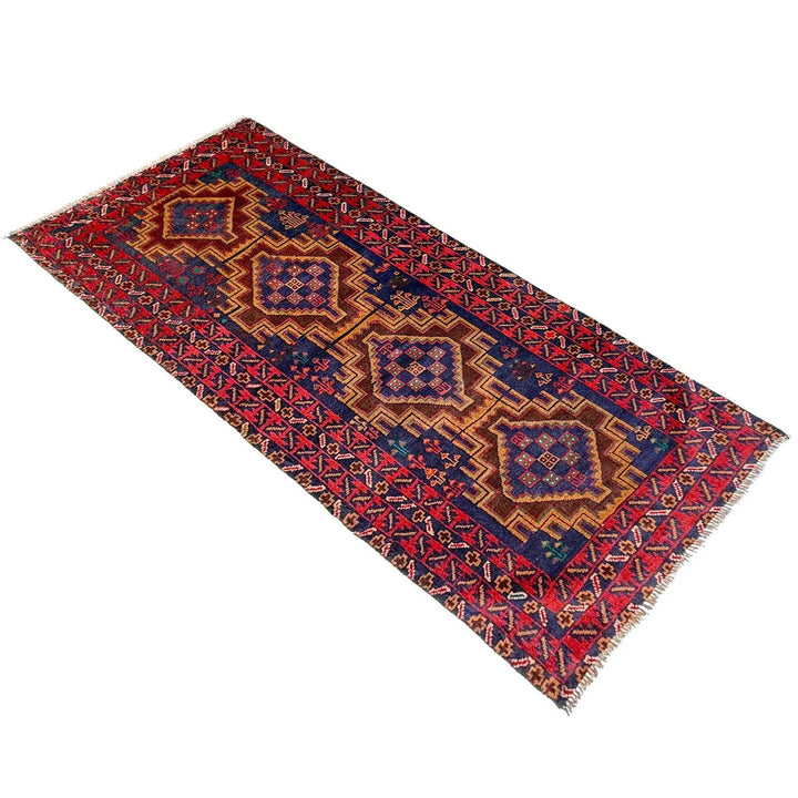 Afghan Baluchi Rug 2' 9" x 6' 5" Hand-Knotted | No. AL12767