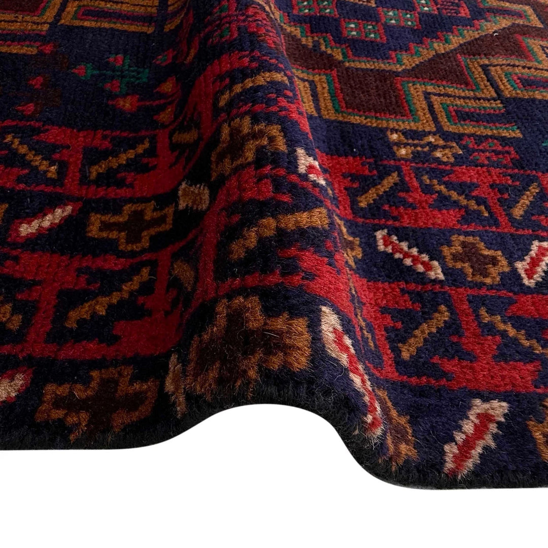 Afghan Baluchi Rug 2' 9" x 6' 5" Hand-Knotted | No. AL12767